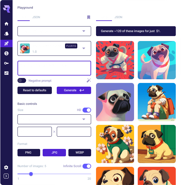 UI Interface of Playground