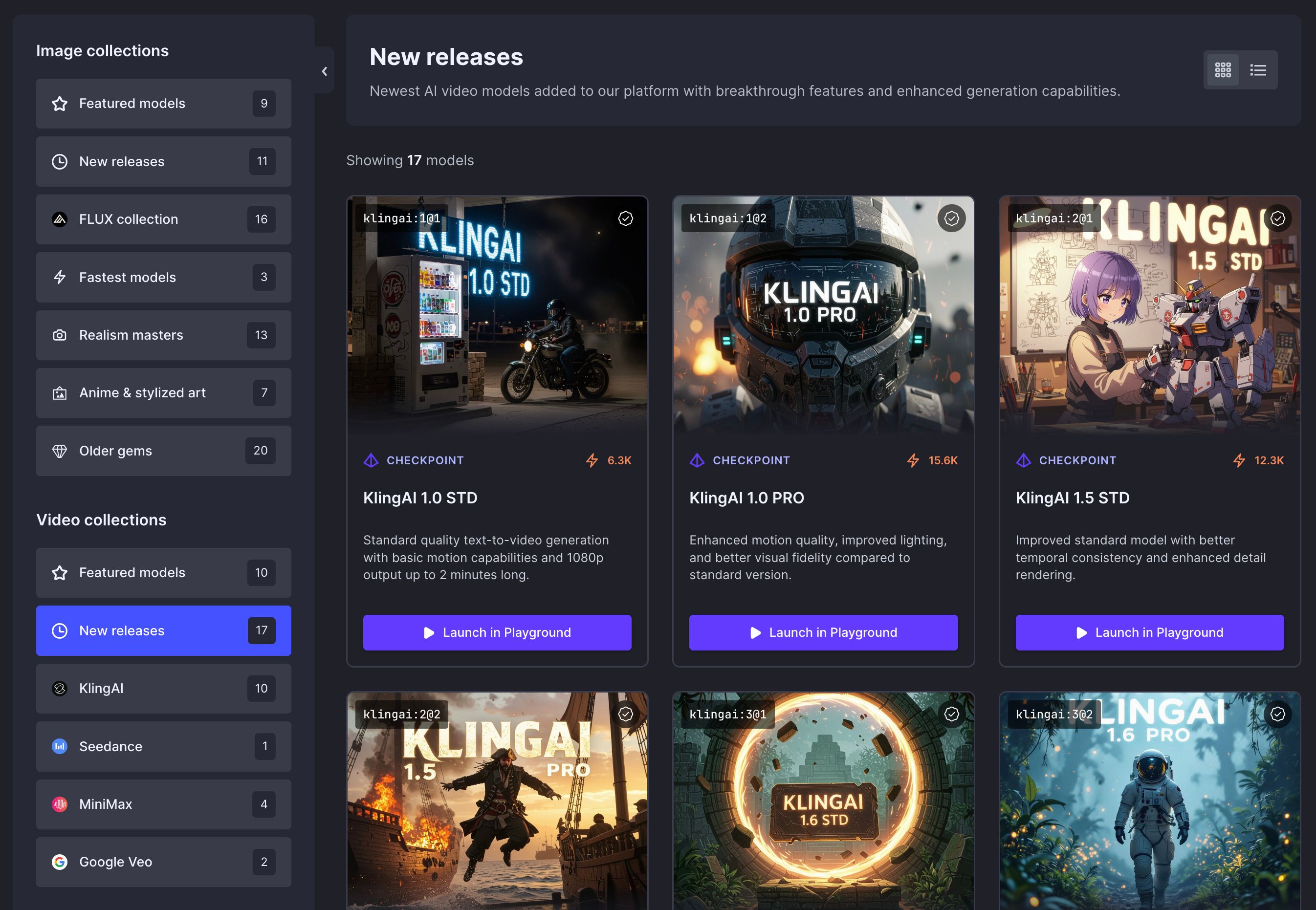Screenshot of Model Explorer featuring video models
