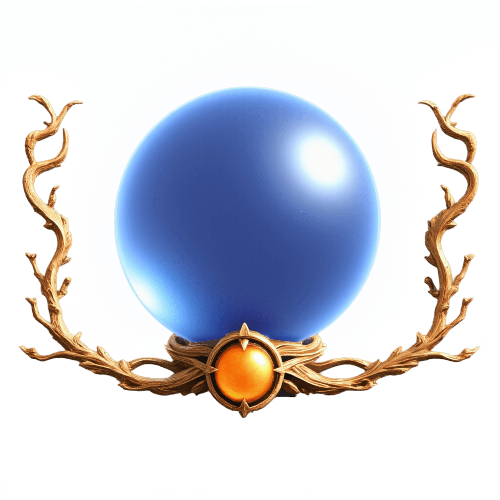 mana orb UI icon, glowing blue sphere